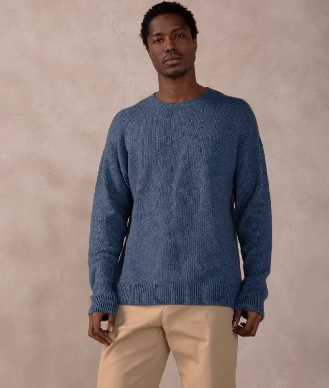 Solid-Colored Men's SweatersAlpaca and Cotton Sweater