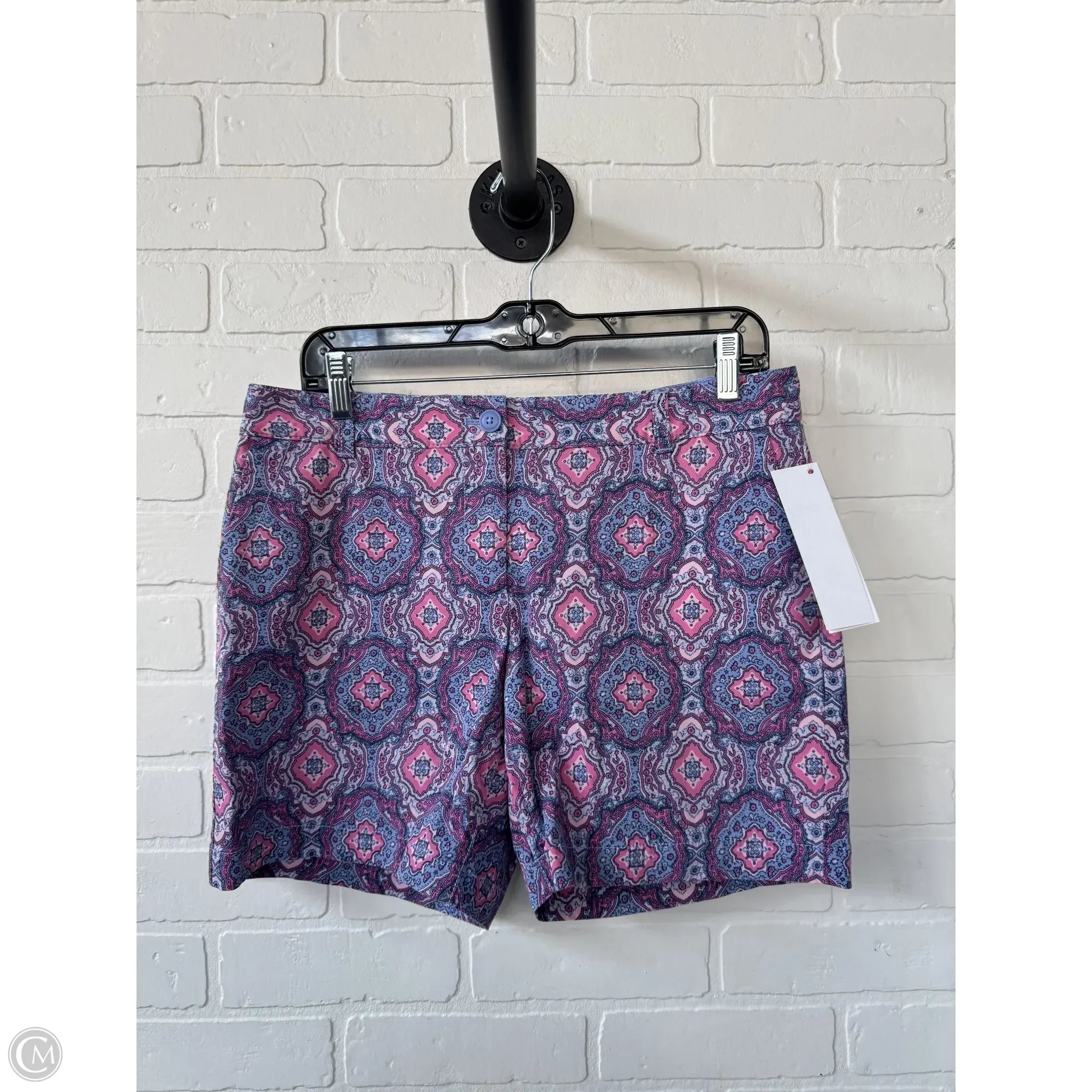 Sporty and Athletic Men's Workout ShortsShorts By Talbots In Blue & Pink, Size: 10p