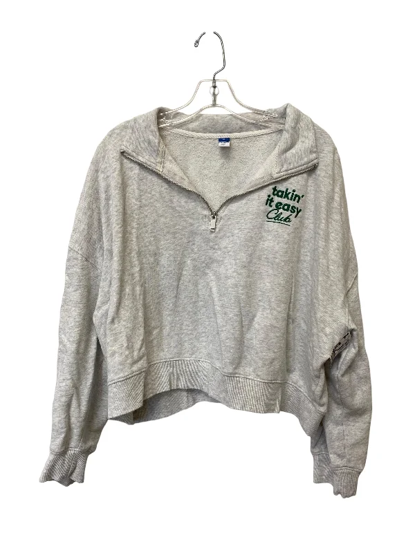 Men's Hoodies with Reinforced CuffsGrey Sweatshirt Collar Old Navy, Size Xl