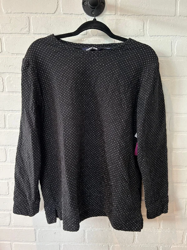 Men's Hoodies for TravelBlack & White Sweatshirt Crewneck Lands End, Size L