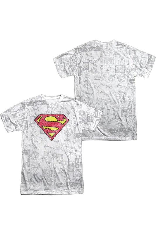 Men's Shirts with Plaid PatternsSuperman Classic Repeat (Front/Back Print) Short Sleeve Adult 100% Poly Crew Tee / T-Shirt Men's Shirts with Plaid PatternsSuperman Classic Repeat (Front/Back Print) Short Sleeve Adult 100% Poly Crew Tee / T-Shirt