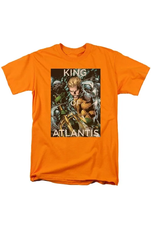 Men's Shirts with Logo EmbossmentsJustice League of America King Of Atlantis Short Sleeve Adult Tee / T-Shirt Men's Shirts with Logo EmbossmentsJustice League of America King Of Atlantis Short Sleeve Adult Tee / T-Shirt
