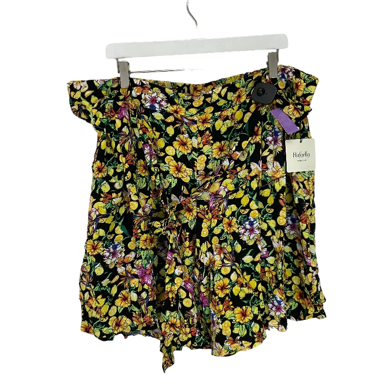 Men's Fashionable Cuffed ShortsFloral Print Shorts Rafaella, Size 2x