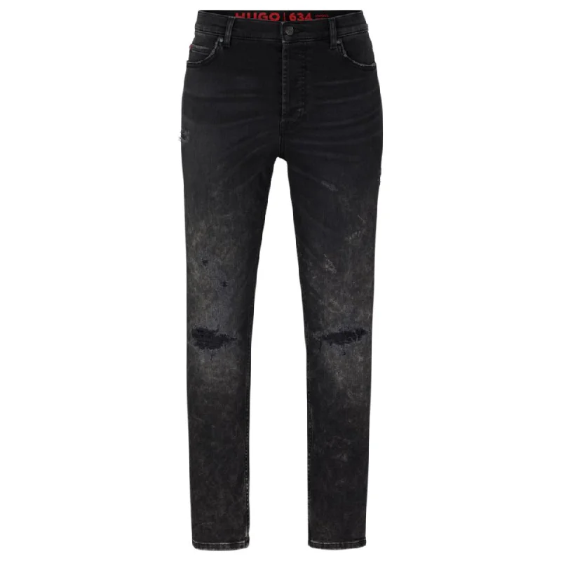 Casual Men's JeansTapered-fit jeans in black comfort-stretch denim