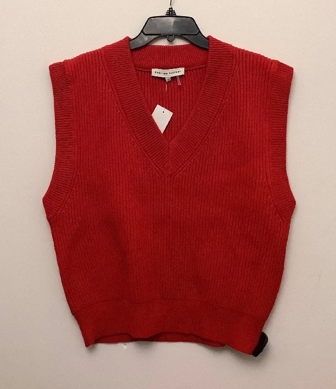 Men's Coats with Relaxed FitsVest Sweater By English Factory In Red, Size: L