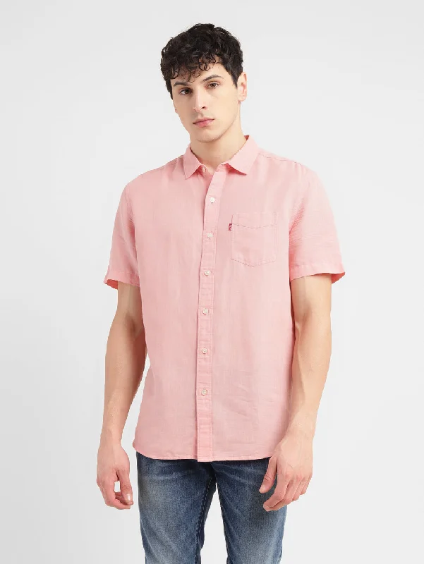 Men's Patterned Dress Shirts for a Unique TwistMen's Pink Solid Slim Fit Shirt