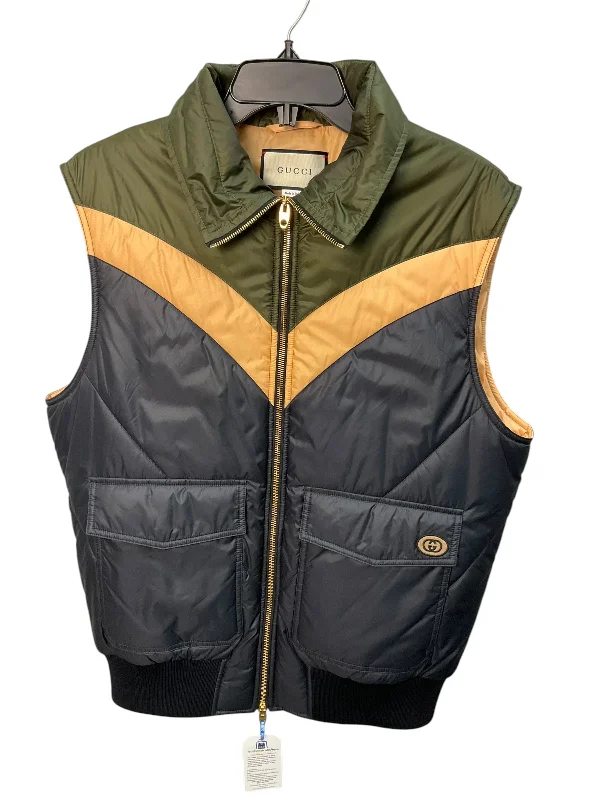 Men's Coats with Wind-Resistant FabricVest Luxury Designer By Gucci In Olive, Size: Xl Men's Coats with Wind-Resistant FabricVest Luxury Designer By Gucci In Olive, Size: Xl