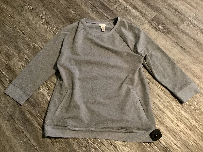Fashionable Men's Streetwear HoodiesSweatshirt Crewneck By Chicos In Grey, Size: Xs