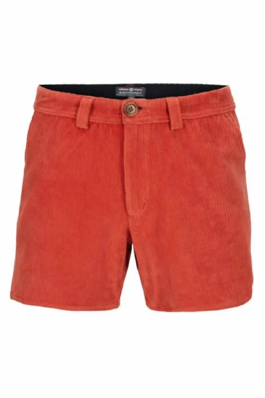 Cool Men's Linen ShortsMen's 6Incher Comfy Cord Shorts In Red Clay