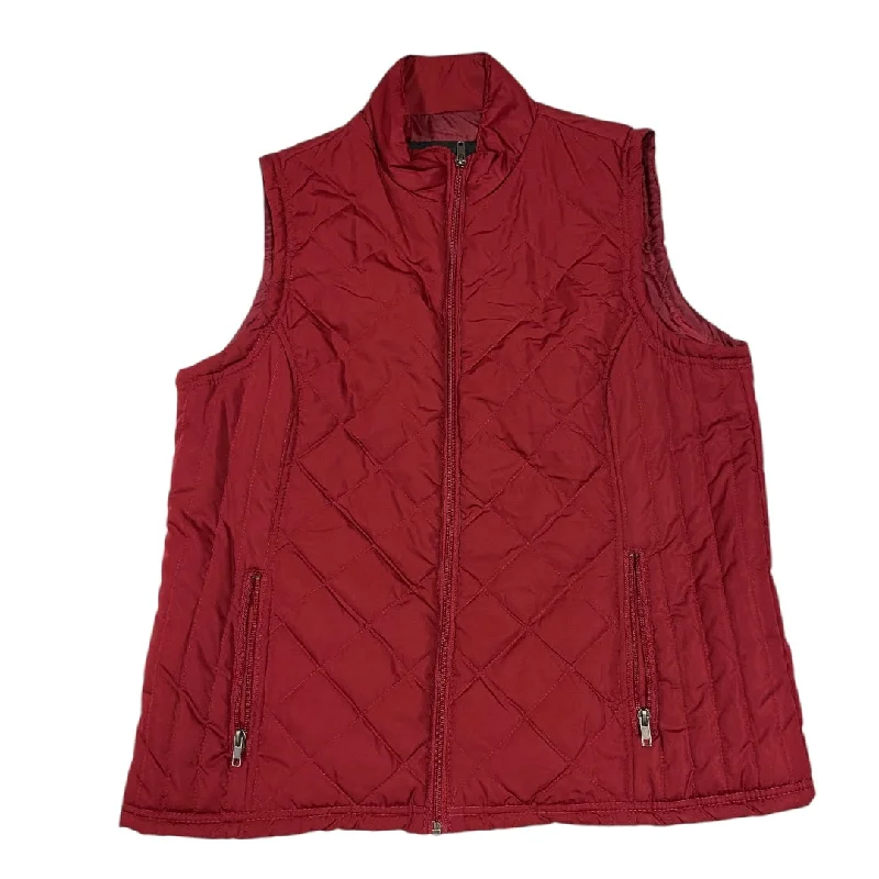 Casual Men's Bomber JacketsVest Puffer & Quilted By Relativity In Red, Size: L