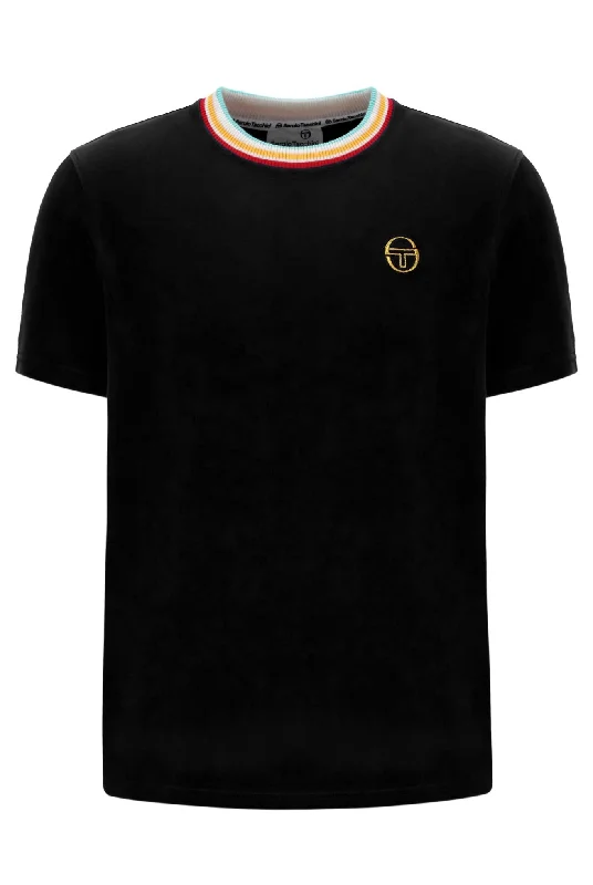 Men's Shirts with Hidden PocketsSERGIO TACCHINI SLICE VELOUR T-SHIRT STM12122-160 BLACK Men's Shirts with Hidden PocketsSERGIO TACCHINI SLICE VELOUR T-SHIRT STM12122-160 BLACK