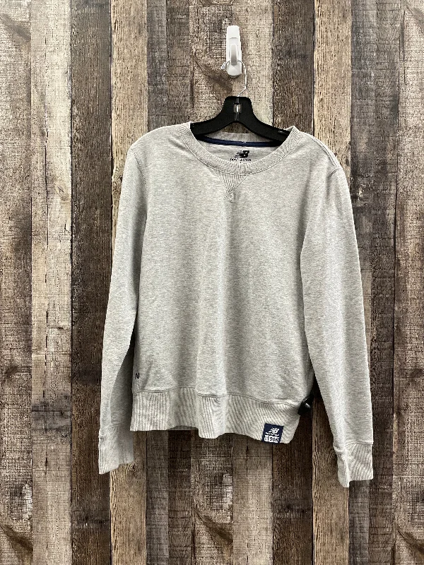 Men's Hoodies for Cold WeatherSweatshirt Crewneck By New Balance In Grey, Size: M