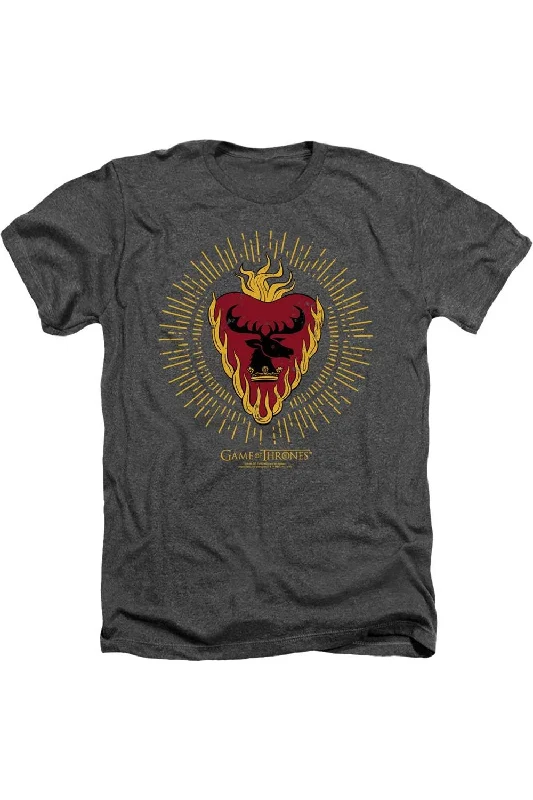 Men's Shirts with Moisture-Wicking FabricGame Of Thrones Stannis Baratheon Burst Sigils Adult Heather Tee / T-Shirt Men's Shirts with Moisture-Wicking FabricGame Of Thrones Stannis Baratheon Burst Sigils Adult Heather Tee / T-Shirt