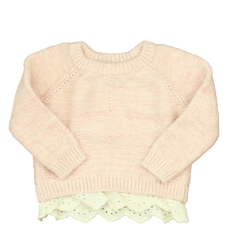 Men's Sweaters for LayeringPeek Girls Pink | White Sweater Size: 6-12 Month
