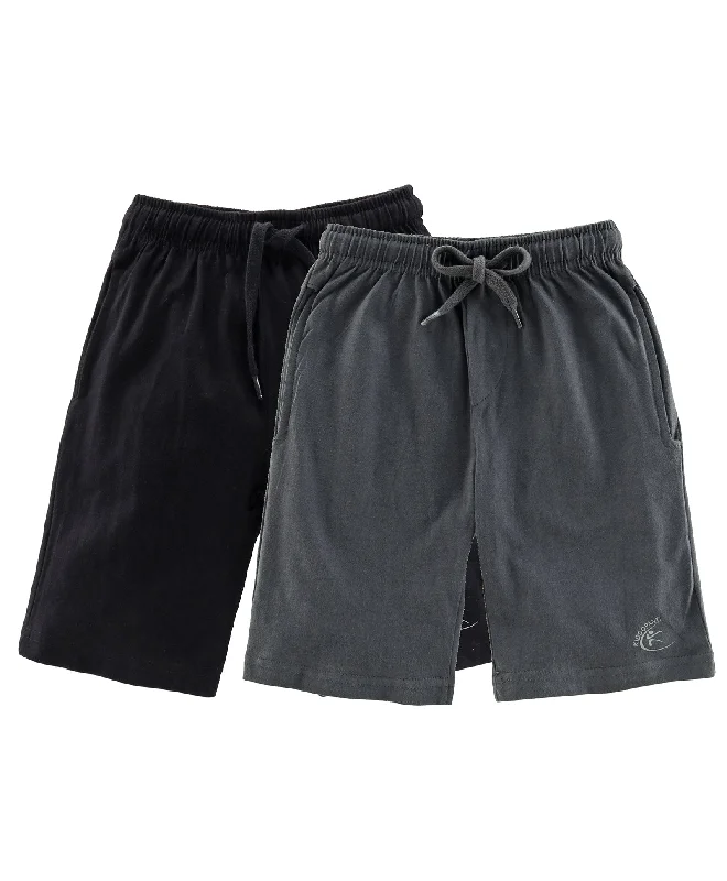 Lightweight Men's Breathable ShortsBoys Solid Knit Knee length Shorts- Pack of 2