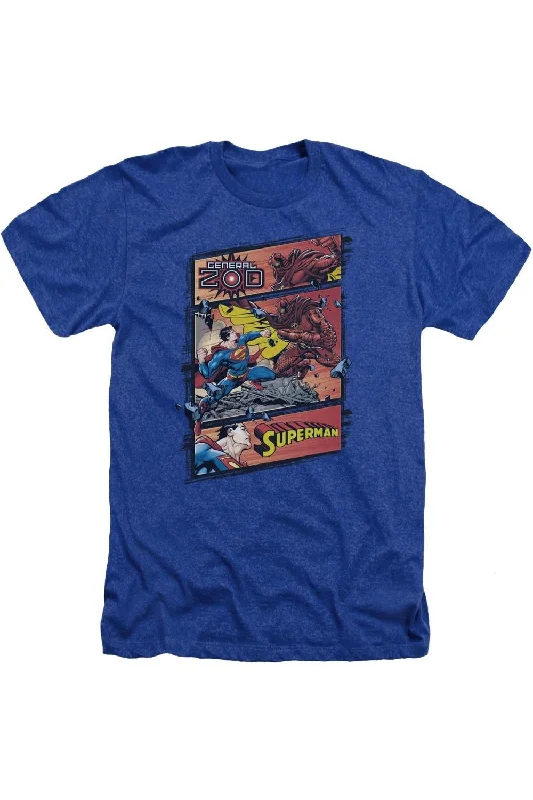 Men's Shirts with High NecksSuperman Superman Vs Zod Adult Heather Tee / T-Shirt