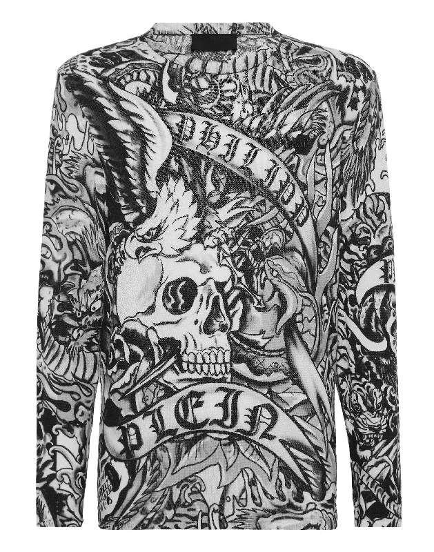 Trendy Men's Oversized SweatersCashmere Roundneck Tattoo