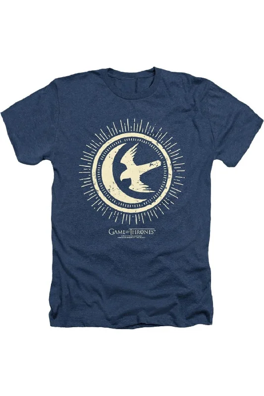 Men's Shirts for HikingGame Of Thrones Arryn Burst Sigil Adult Heather Tee / T-Shirt