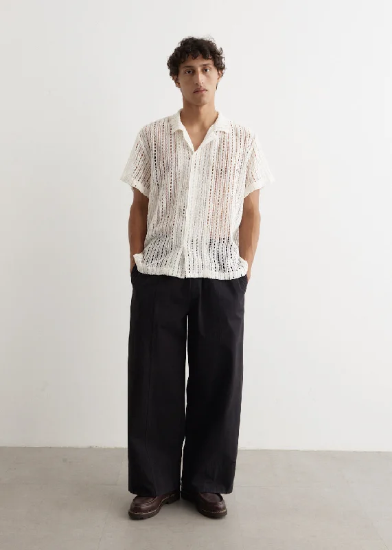 Men's Shirts with Raw-Edge HemlinesMeandering Lace Short Sleeve Shirt