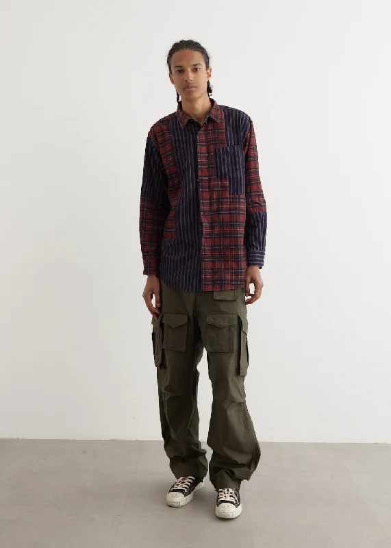 Men's Shirts with Elastic WaistbandsCombo Short Collar Shirt