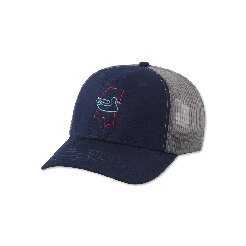 Female Fisherman HatsTrucker Hat - Original Outline - Mississippi