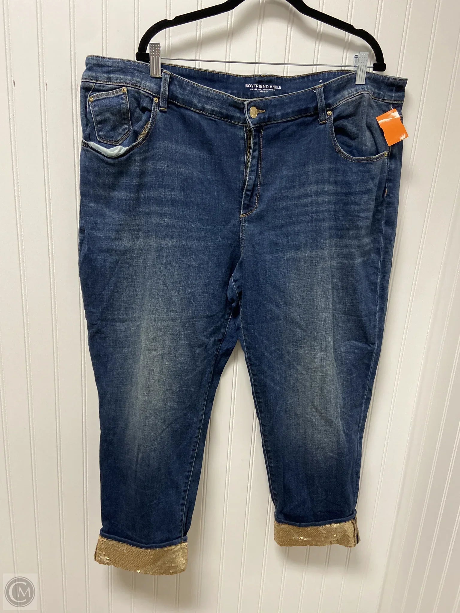 Jeans for Men with a Curvy BodyJeans Boyfriend By Chicos In Blue Denim, Size: 20