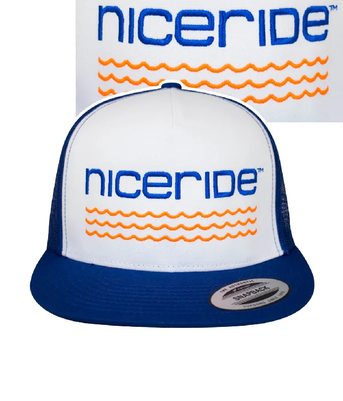 Embroidered Baseball Caps"On The Water - Center" Royal Blue Trucker Hat