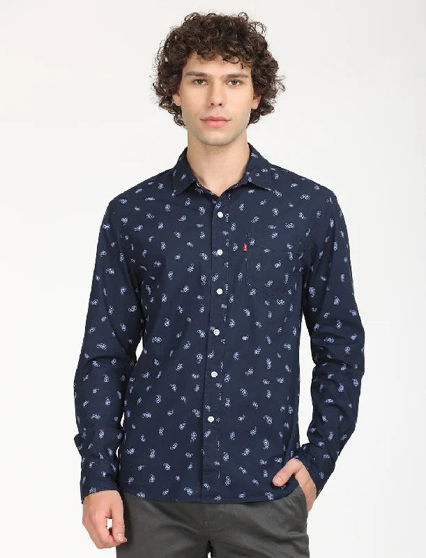 Men's Dressy Button-Down Shirts for Formal OccasionsMen's Printed Slim Fit Shirt