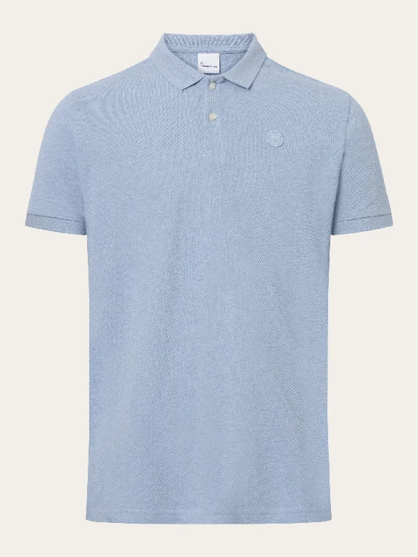 Men's Shirts with Surplice HemlinesBasic badge polo - Sky way melange