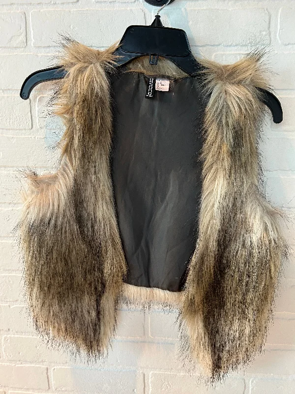 Men's Coats with Hidden PocketsVest Faux Fur & Sherpa By Divided In Tan, Size: S