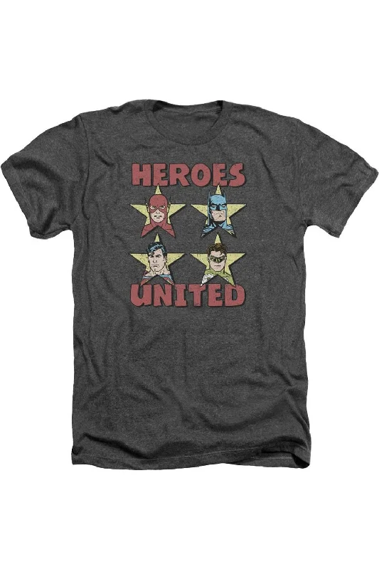 Men's Shirts with Belt LoopsJustice League of America United Stars Adult Heather Tee / T-Shirt Men's Shirts with Belt LoopsJustice League of America United Stars Adult Heather Tee / T-Shirt
