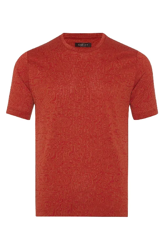 Men's Shirts with Appliquéd SleevesJacquard Crew Neck T-Shirt In Rustic