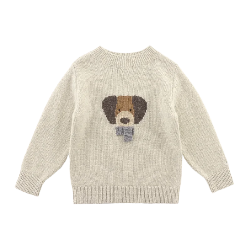 Striped Men's SweatersDenn Merino Wool Sweater | Dog | Arctic Ivory Melange