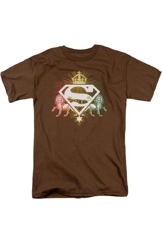 Lightweight Men's Linen ShirtsSuperman Ornate Lion Shield Short Sleeve Adult Tee / T-Shirt Lightweight Men's Linen ShirtsSuperman Ornate Lion Shield Short Sleeve Adult Tee / T-Shirt