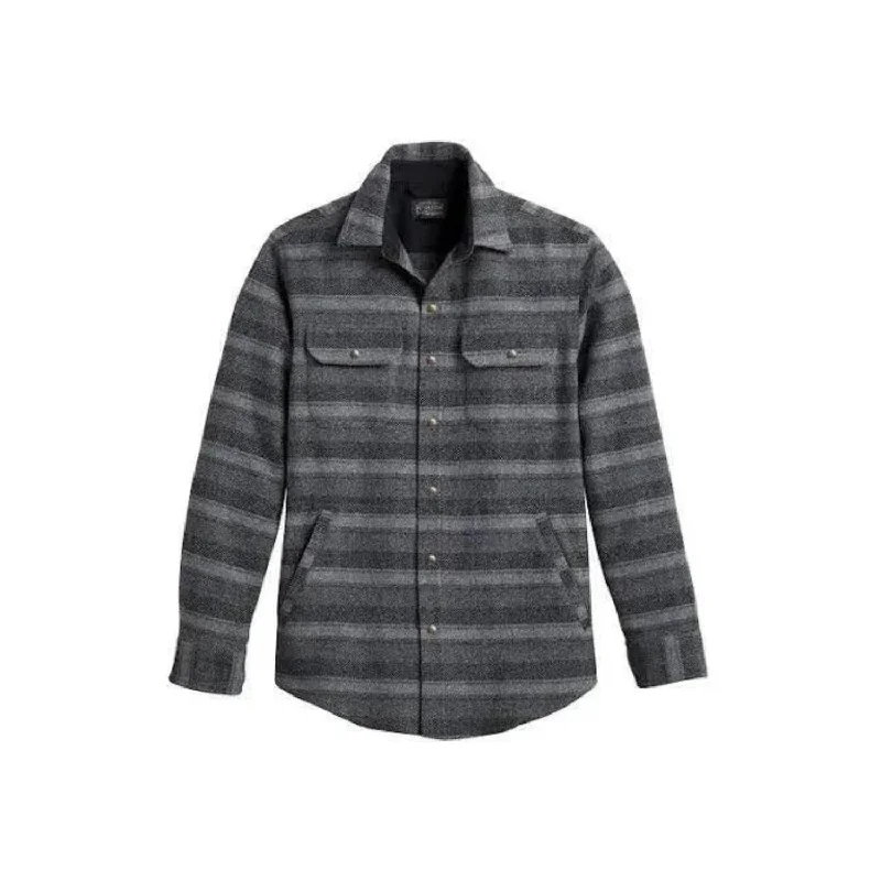 Men's Wingtip-Collar Shirts for a Classic TouchForrest Twill Snap Shirt In Grey Mix Stripe Men's Wingtip-Collar Shirts for a Classic TouchForrest Twill Snap Shirt In Grey Mix Stripe