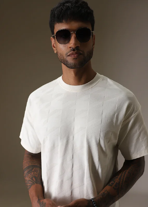 Men's Shirts for HikingHerringbone Pattern Oversized T-shirt
