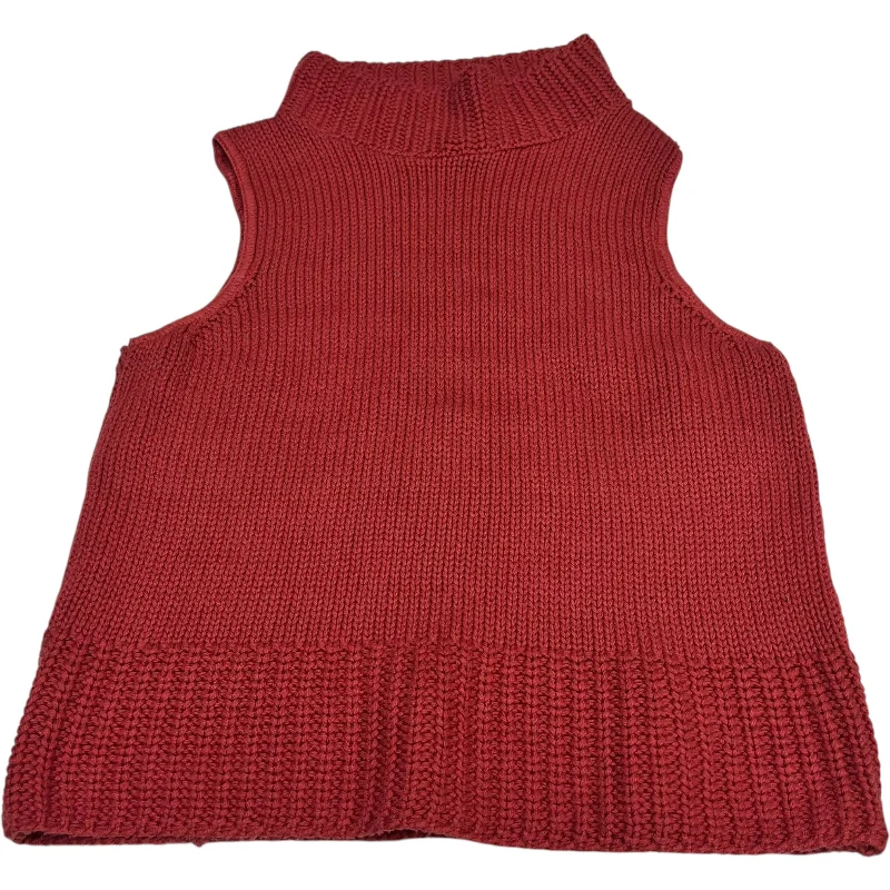 Weather-Resistant Men's CoatsVest Sweater By A Lil Love In Orange, Size: L