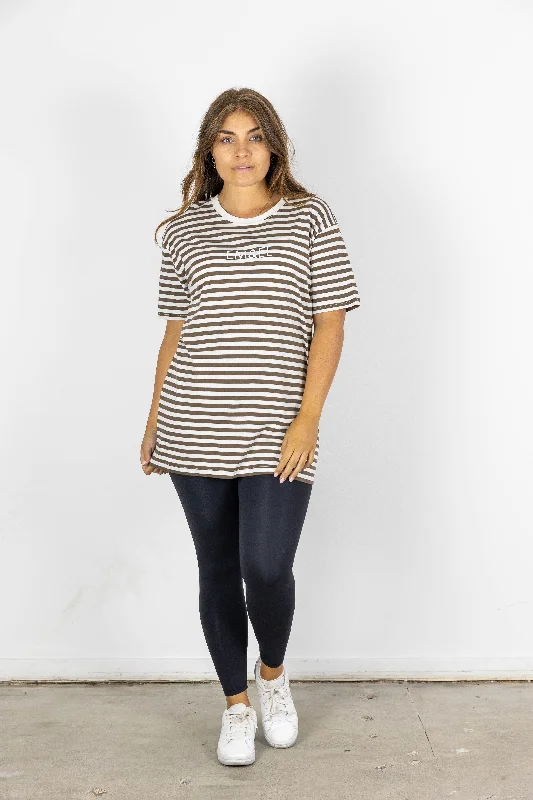 Men's Shirts with Snap ButtonsBEN STRIPE TEE BROWN