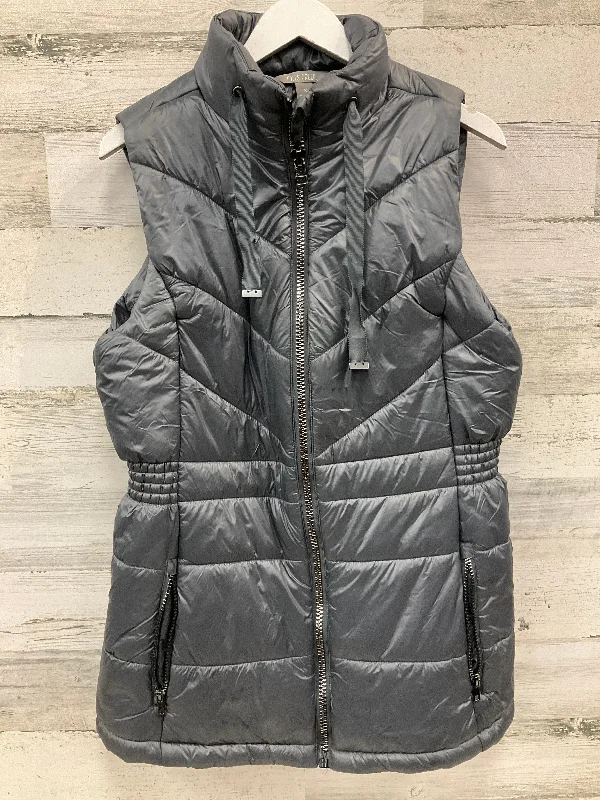 Men's Coats with Embroidered DetailsVest Puffer & Quilted By Falls Creek In Grey, Size: 1x