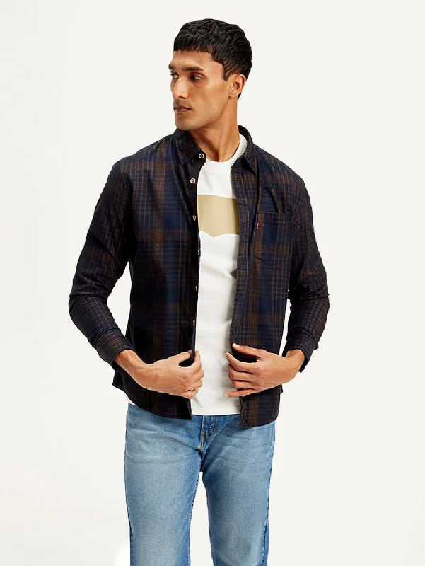Men's Machine-Washable Shirts for ConvenienceMen's Checkered Slim Fit Shirt
