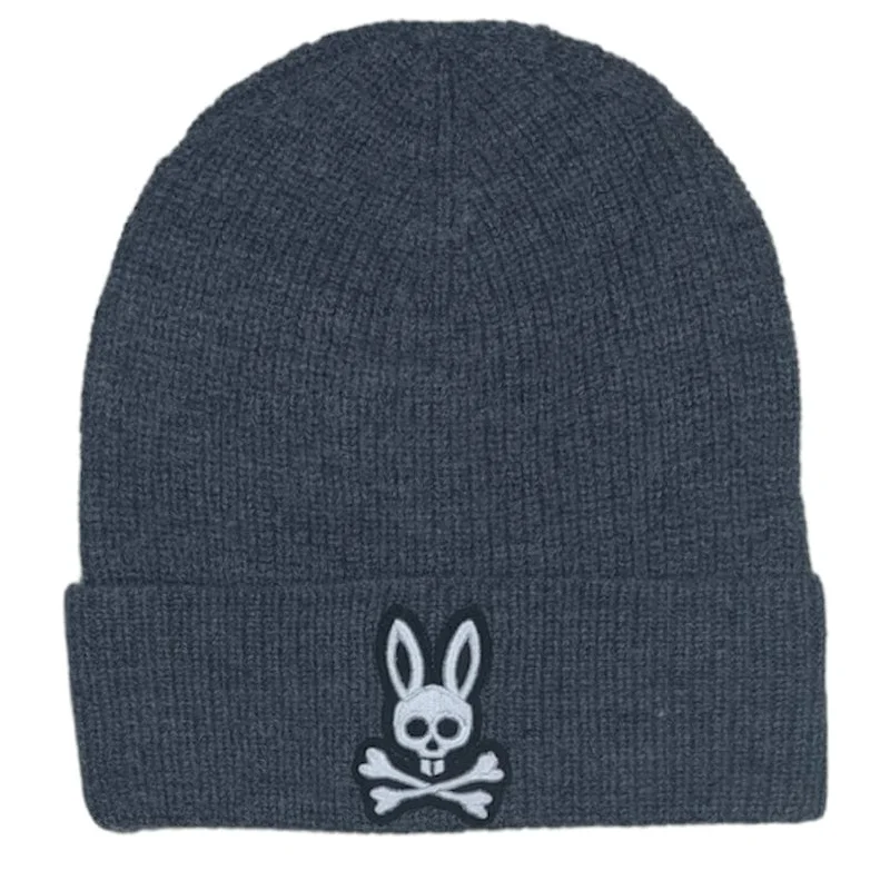 Female Fisherman HatsPsycho Bunny Worth Wool Beanie (Heather Storm) B6A990U1HT