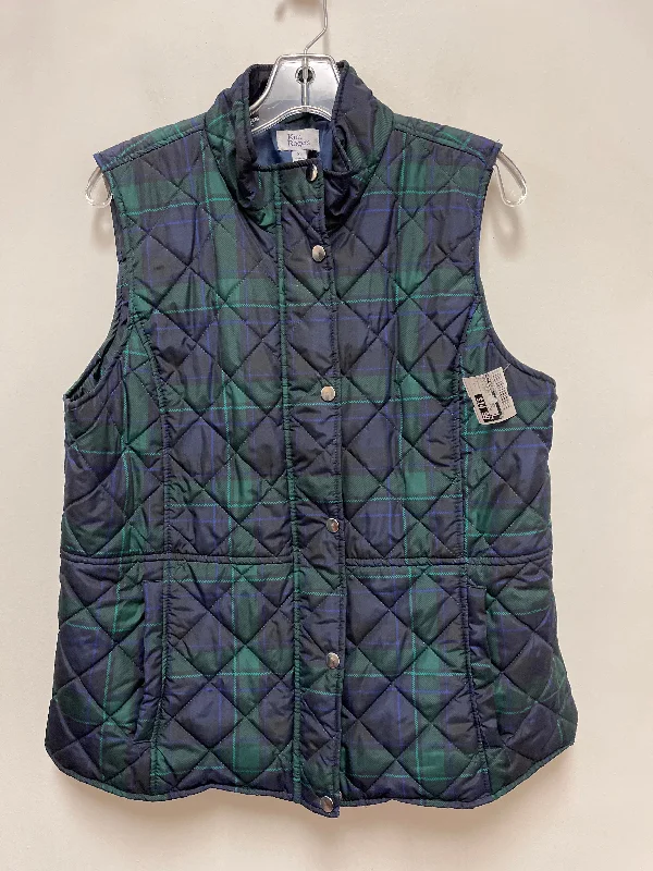 Men's Coats with Embroidered DetailsVest Puffer & Quilted By Kim Rogers In Blue & Green, Size: Xl