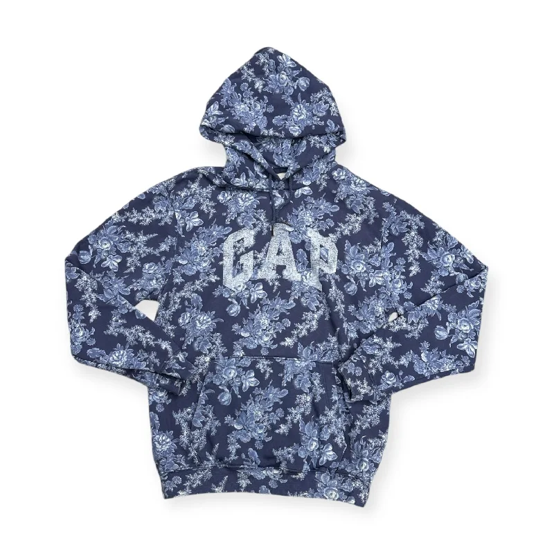 Lightweight Men's Running HoodiesSweatshirt Hoodie By Gap In Blue & White, Size: S
