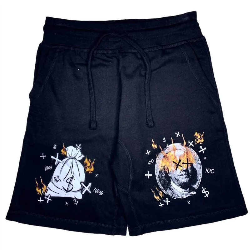 Men's Stylish Pattern ShortsMen's Benji Shorts In Black