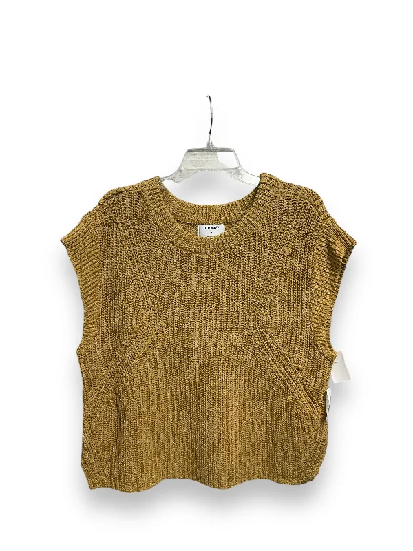 Casual Men's Bomber JacketsVest Sweater By Old Navy In Yellow, Size: M