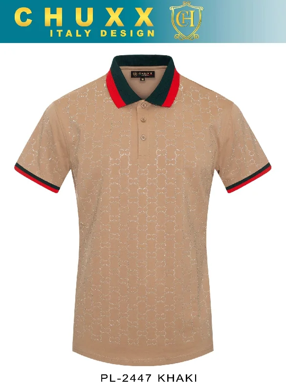 Men's Shirts with UV ProtectionKhaki and Sliver Men's Polo Shirt Luxury Fashion Design T-Shirt Regular-Fit Style No: PL-2447 KHAKI Men's Shirts with UV ProtectionKhaki and Sliver Men's Polo Shirt Luxury Fashion Design T-Shirt Regular-Fit Style No: PL-2447 KHAKI
