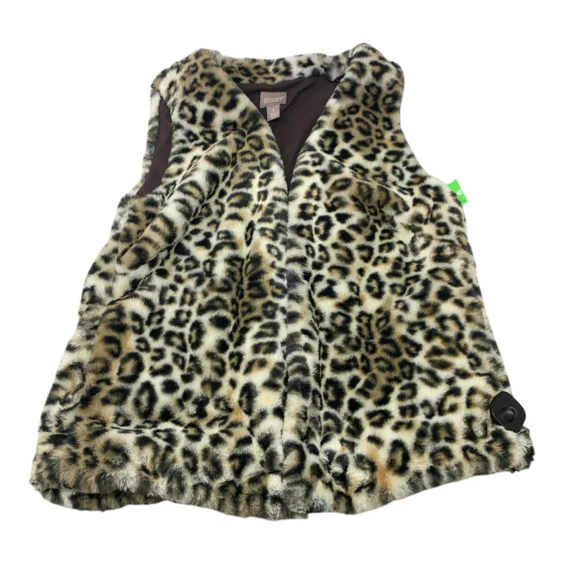 High-Quality Men's Duffle CoatsVest Faux Fur & Sherpa By Chicos In Animal Print, Size: M High-Quality Men's Duffle CoatsVest Faux Fur & Sherpa By Chicos In Animal Print, Size: M