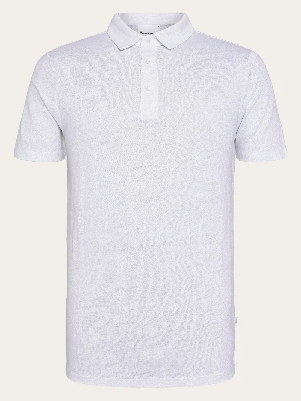Men's Shirts with Belt LoopsLinen polo - Bright White