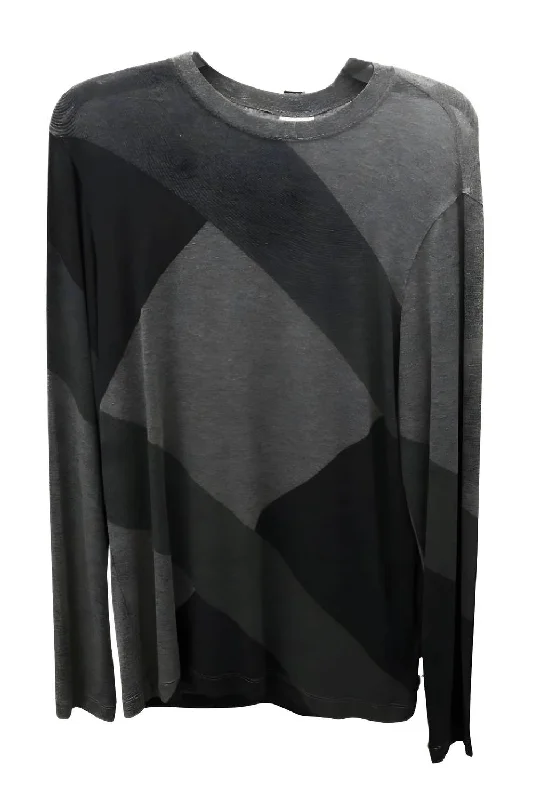 Chic Men's Cashmere SweatersGeometric Sweater In Grey/black