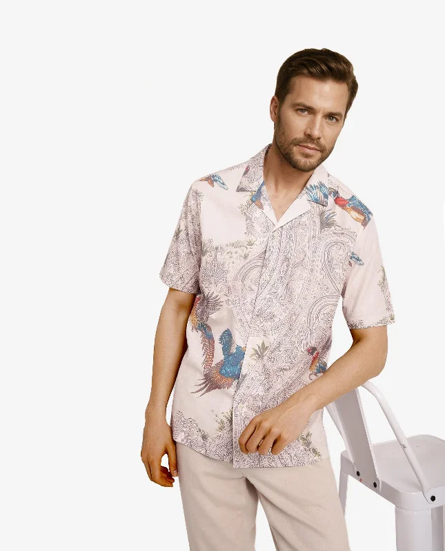 Men's Vintage T-Shirts for a Retro VibeRare Rabbit Men Bungeo Light Beige Cotton Viscose Short Sleeves Cuban Collar Boxy Fit Paisley Print Shirt Men's Vintage T-Shirts for a Retro VibeRare Rabbit Men Bungeo Light Beige Cotton Viscose Short Sleeves Cuban Collar Boxy Fit Paisley Print Shirt